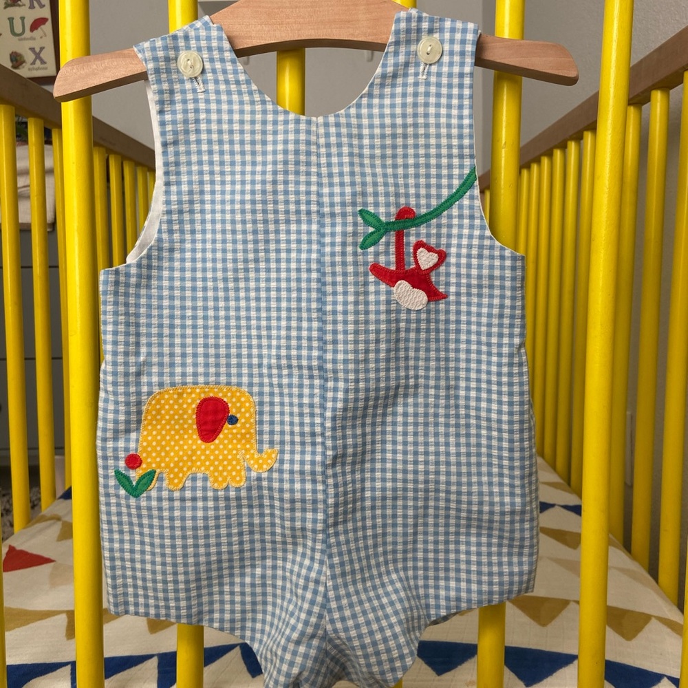 VINTAGE •  70s 80s seersucker Jumpsuit baby